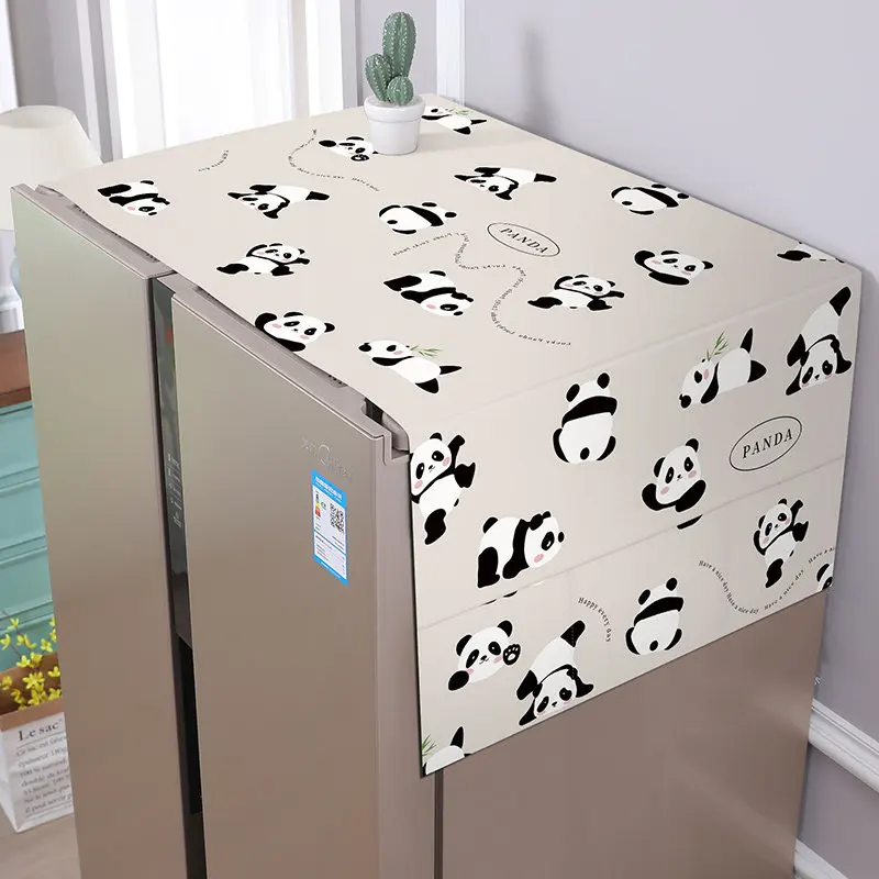 VIKAMA Refrigerator Dust Proof Cover with Storage Bag, Grease Resistant Roll Up for Single Double Door