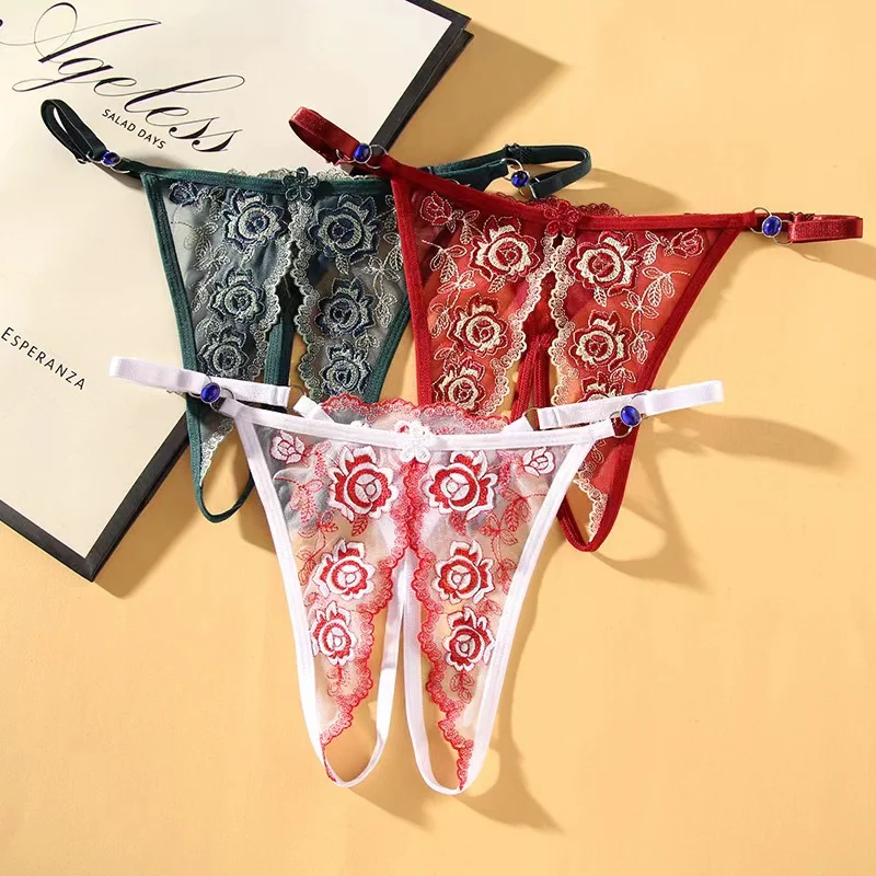 

Sexy Crotchless Thongs Invisible Lace Underwear Women Comfortable Panties Intimates Underpants Low Waist Briefs Female Lingerie