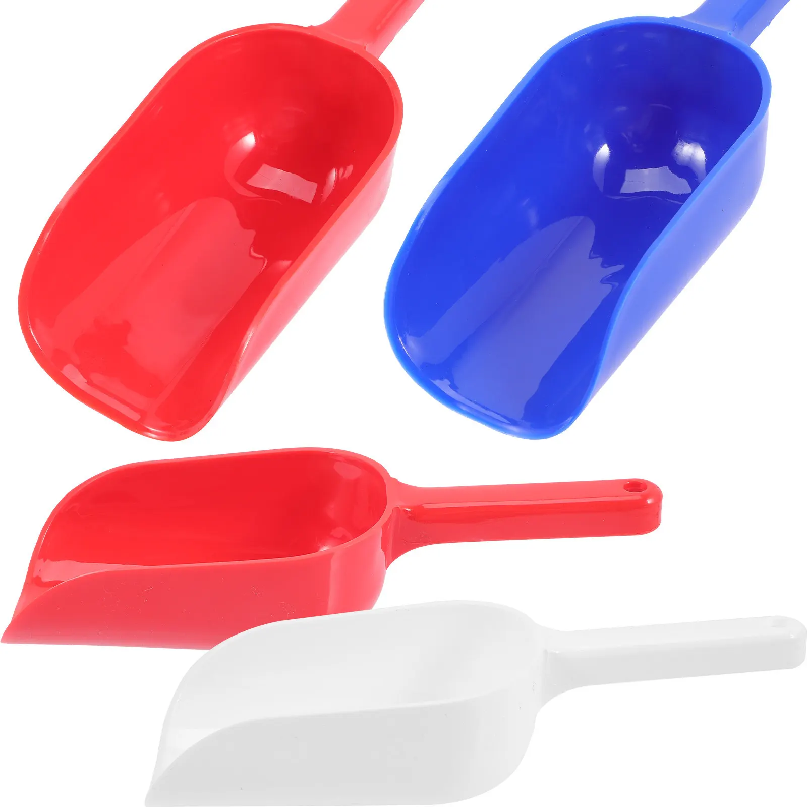 4Pcs Colored Kids Sand Shovels Heavy Duty Stainless Steel Tips Plastic Ergonomic Handles Beach Sand Digging Tools Summer Outdoor