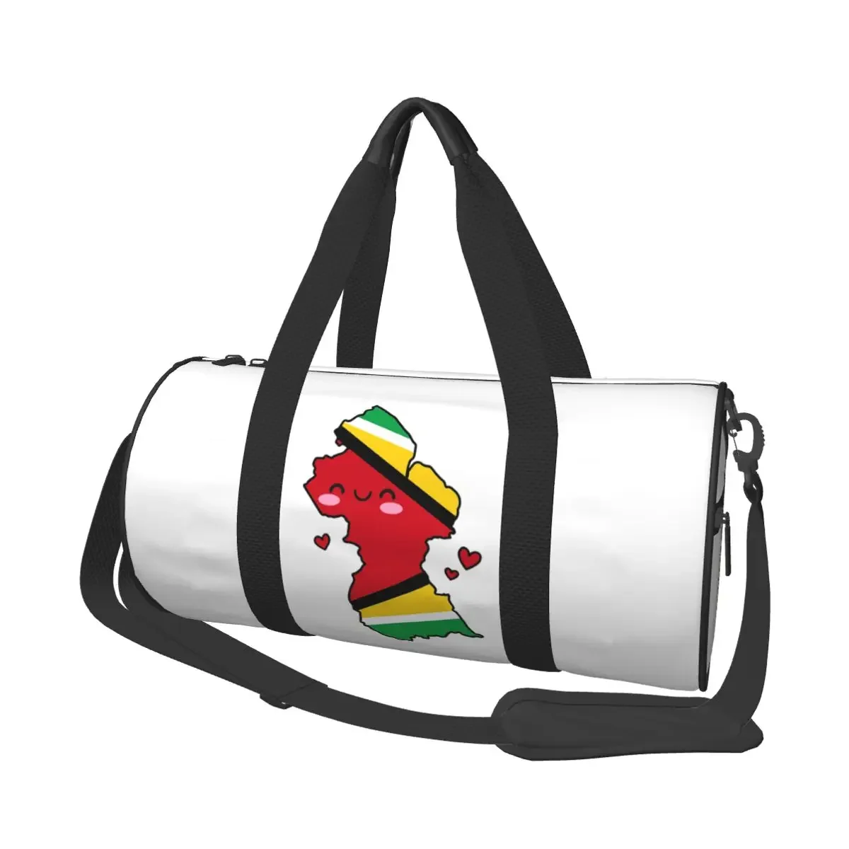 

Флаг Гайаны, карта улыбки с любовью, большая спортивная сумка, водонепроницаемая дорожная сумка, сумки для фитнеса