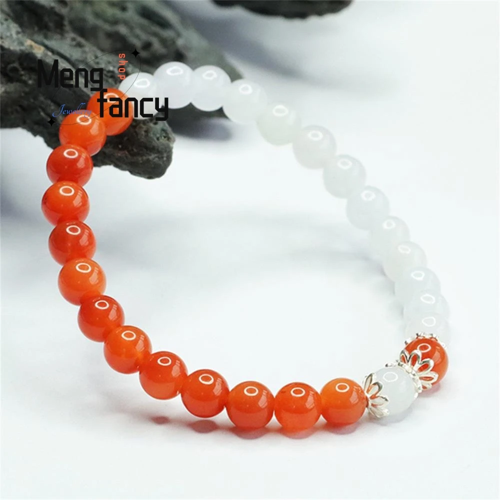 Natural Myanmar A-goods Jadeite String S925 Silver Golden Silk Jade Bracelet Exquisite Elegant Simple High-grade Fashion Jewelry