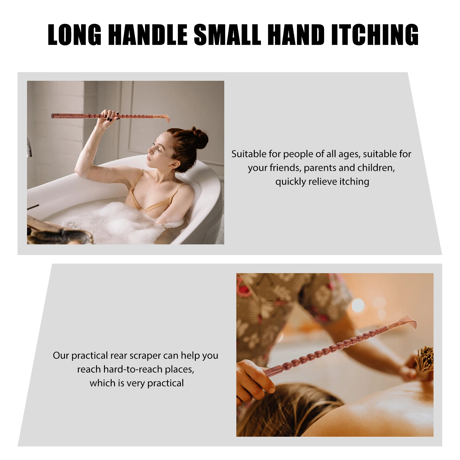 

1 шт. портативный деревянный скребок для спины с длинной ручкой, устройство для облегчения зуда, подходит для всех возрастов и мероприятий, скребок для спины