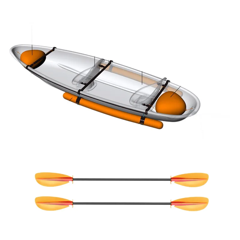Transparent double kayak PC material wedding photography water sightseeing inflatable boat