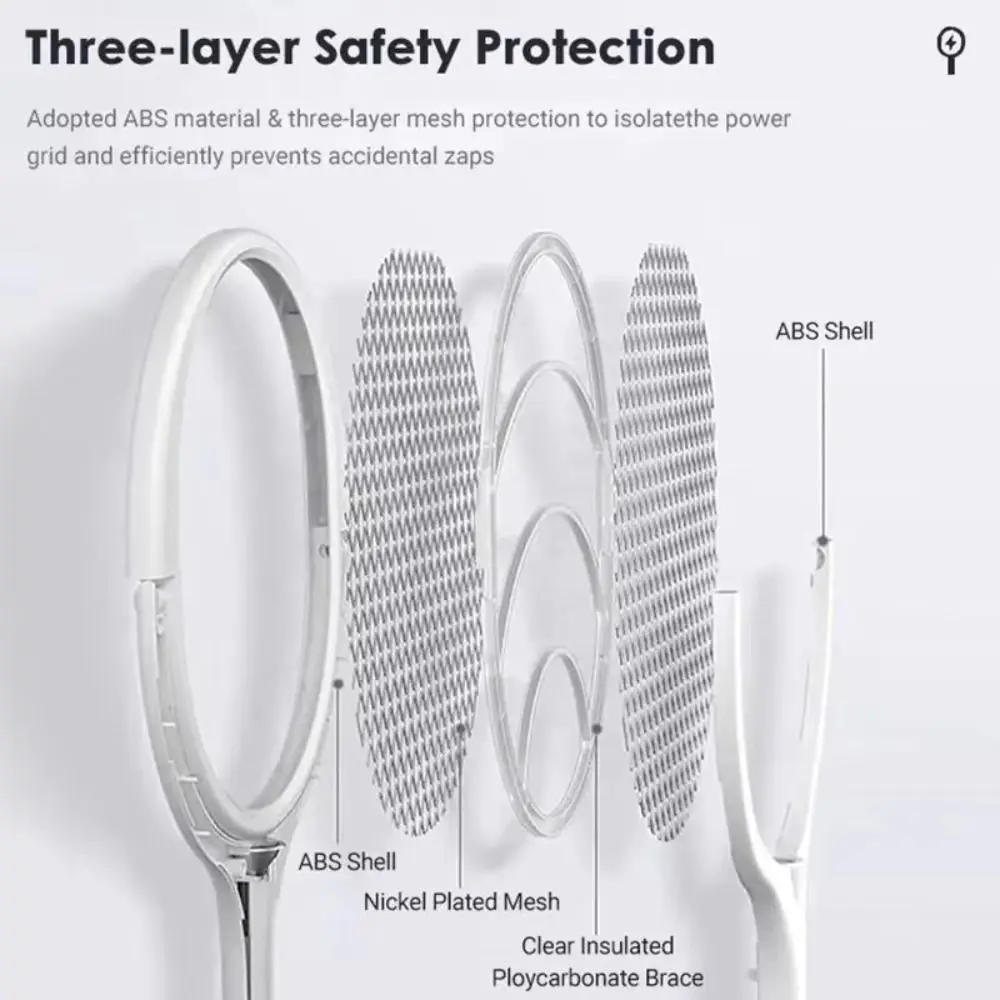 New 5 In 1 Electric Fly Swatter Racket Rotating Head Repellent Fruit Fly Trap Adjustable Rechargeable Mosquito Swatter Indoor
