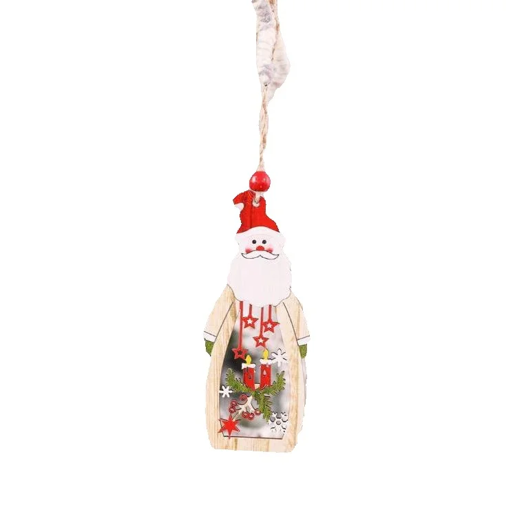 Christmas Tree Decoration Hanging Wooden Santa Snowman Reindeer Carve Pendant Ornaments Xmas Holiday Party Favors Wholesale