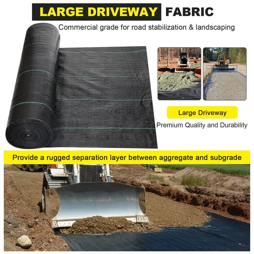 Commercial Grade Road Fabric 6.5x330 ft Landscape Weed Barrier Fabric 3.5OZ French Drain Material