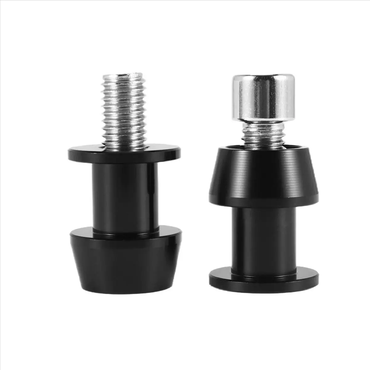Compatible 2X Motorcycle CNC Swingarm Swing Spool Sliders Stand Bobbins 10mm for 250 ER6 Z 250 ER6F - Black
