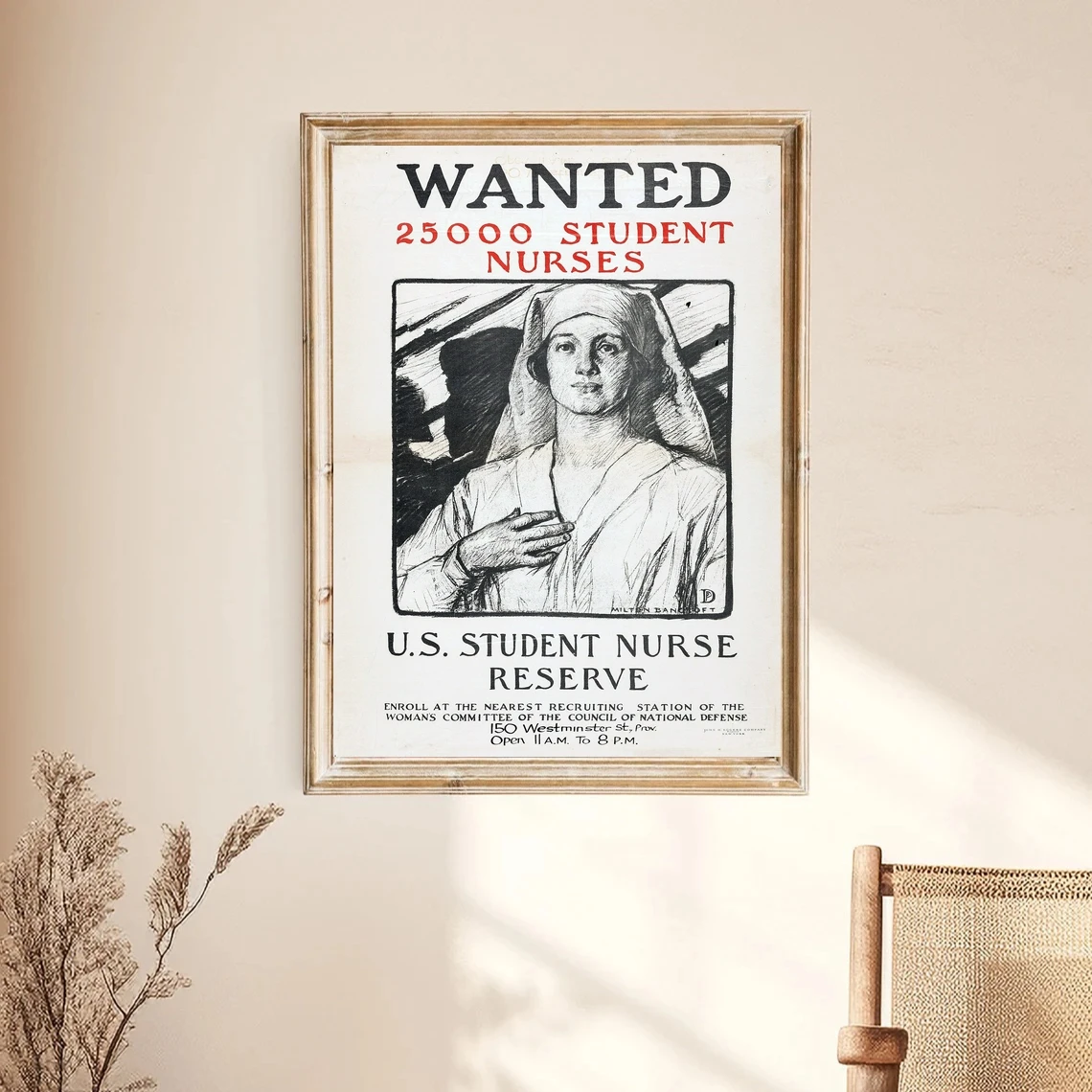 إعادة طباعة ملصق توظيف الممرضات الطلابي المطلوبين بـ 250,000 - ملصق الحالة الأصلية مطبوع عليه قماش لتزيين المنزل #2