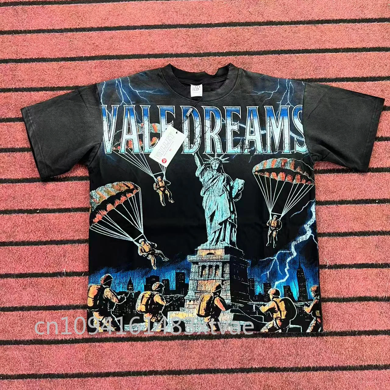 

Роскошный дизайн Vale Dreams Мужские футболки Хлопковые топы с ретро-принтом Футболки Дизайнерские брендовые мужские футболки High Street