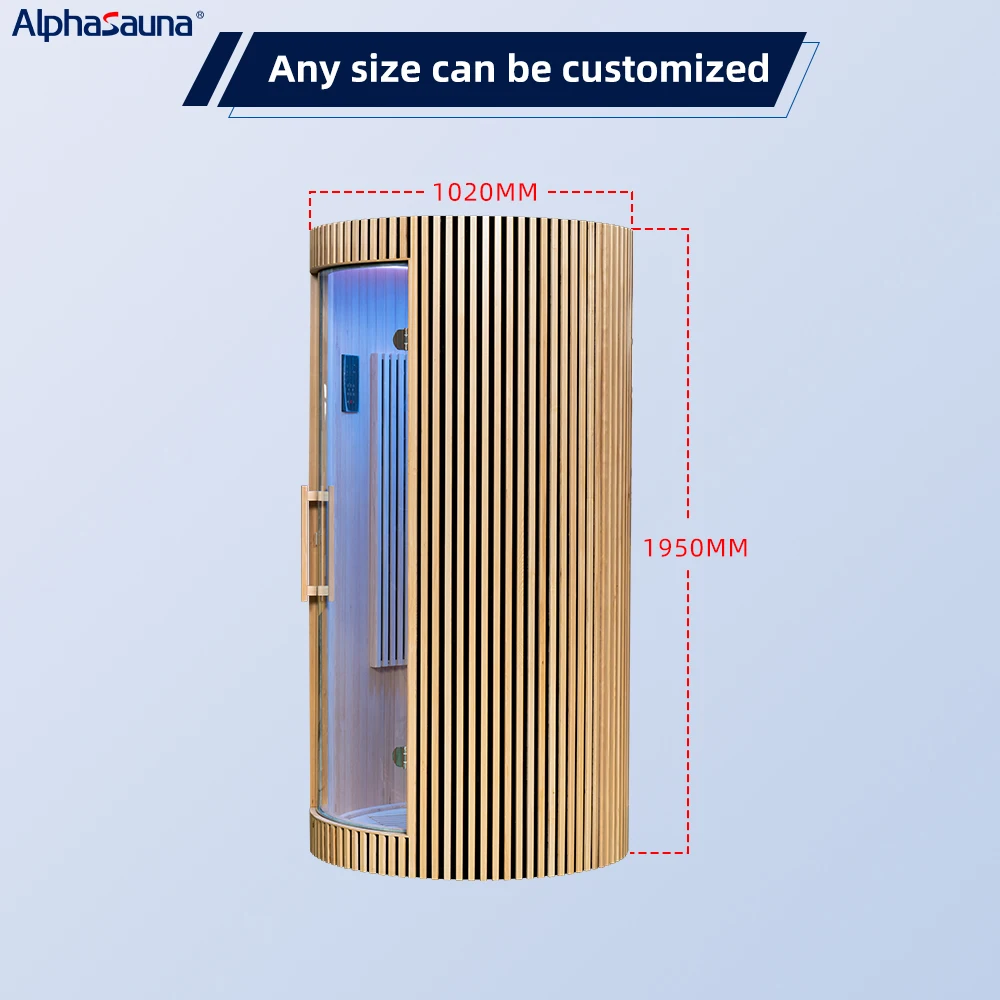 

Sauna Barrel-type Far-infrared Single Sauna High Quality Hemlock Sauna