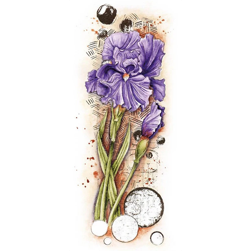 

Slimline Iris Flower Transparent Stamps for DIY Scrapbooking Paper Card Making Craft Clear Stamps New Arrival 2022