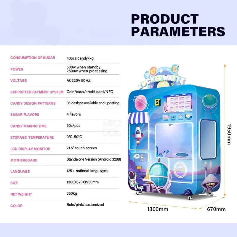 China Factory Direct New Commercial Automatic Robot  Candy Vending Machine with Customizable Colors for Parties