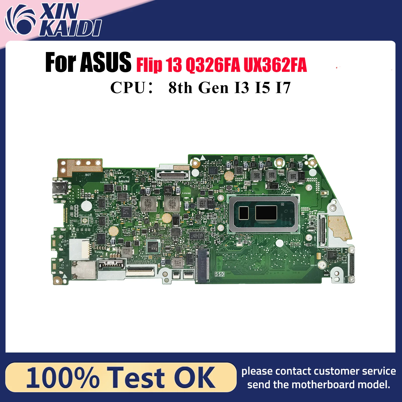 

UX362FA Материнская плата для ноутбука ASUS ZenBook Flip UX362F 13 UX362FA Q326FA Материнская плата для ноутбука с процессором I3 I5 I7 100% tests OK stk