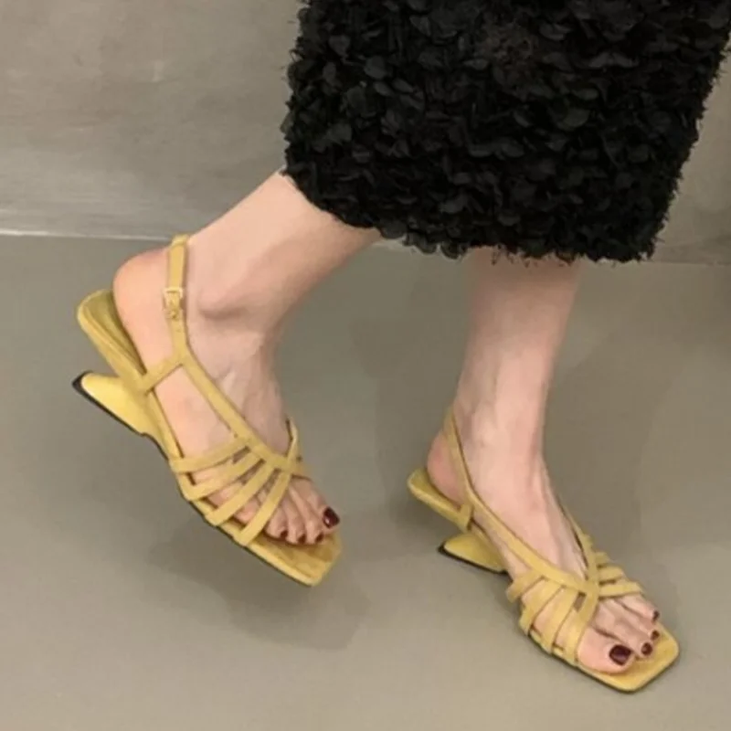 Women Sandals Sexy High Heels Shoes Square Toe Elegant Heeled Slippers Summer 2026 Pumps New Flip Flop Party Dress Ladies Slides view 5