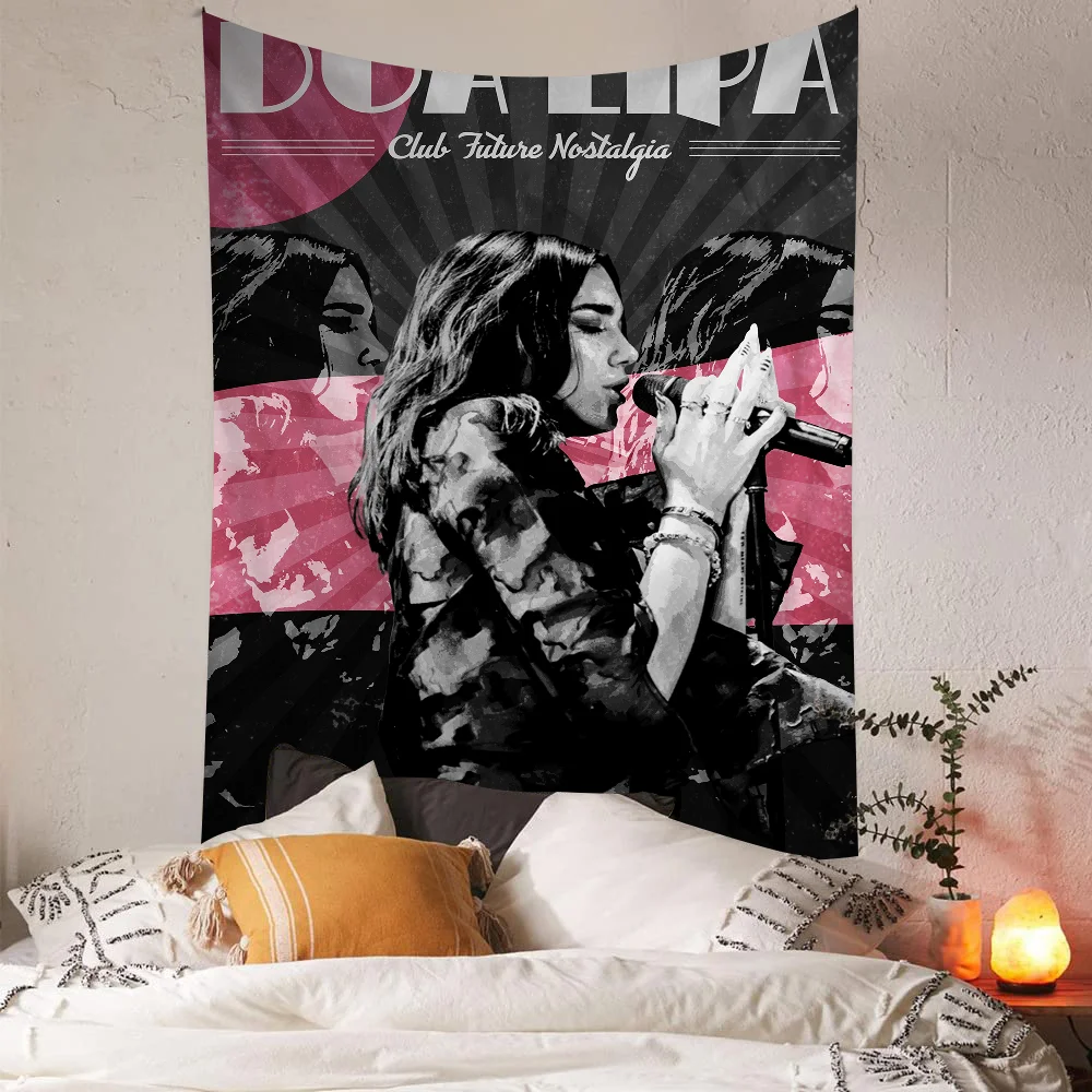 Singer D-Dua Lipas Cool Cartoon Tapestry Art Science Fiction Room Home Decor Wall Hanging Sheets