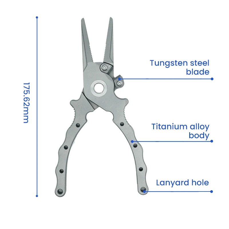 Anti-rust Brine Titanium Alloy Multi-tool Lead Pressure Thread Cutting Fishing Pliers