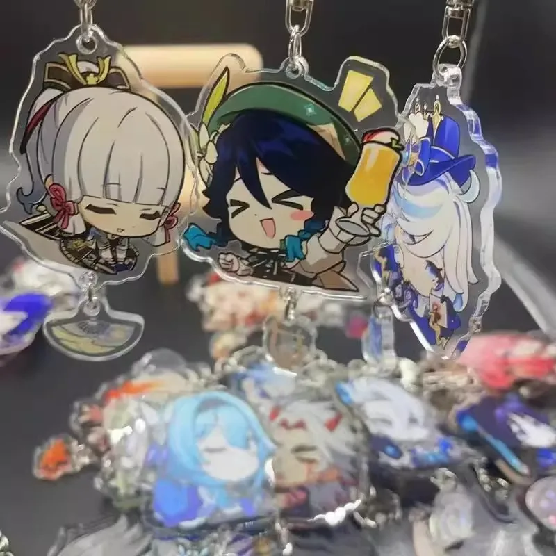 Genshin Impact Furina Yelan سلسلة مفاتيح شخصية عصرية ملحقات أكريليك خفيفة الوزن مناسبة لهدايا الحقائب المدرسية #6