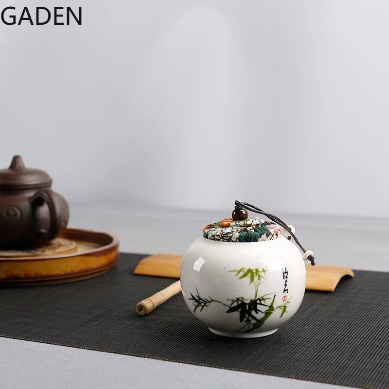 Japanese-style Ceramic Sealed Jar Storage Jar Household Storage Box Living Room Coffee Table Decoration Desktop Ornaments