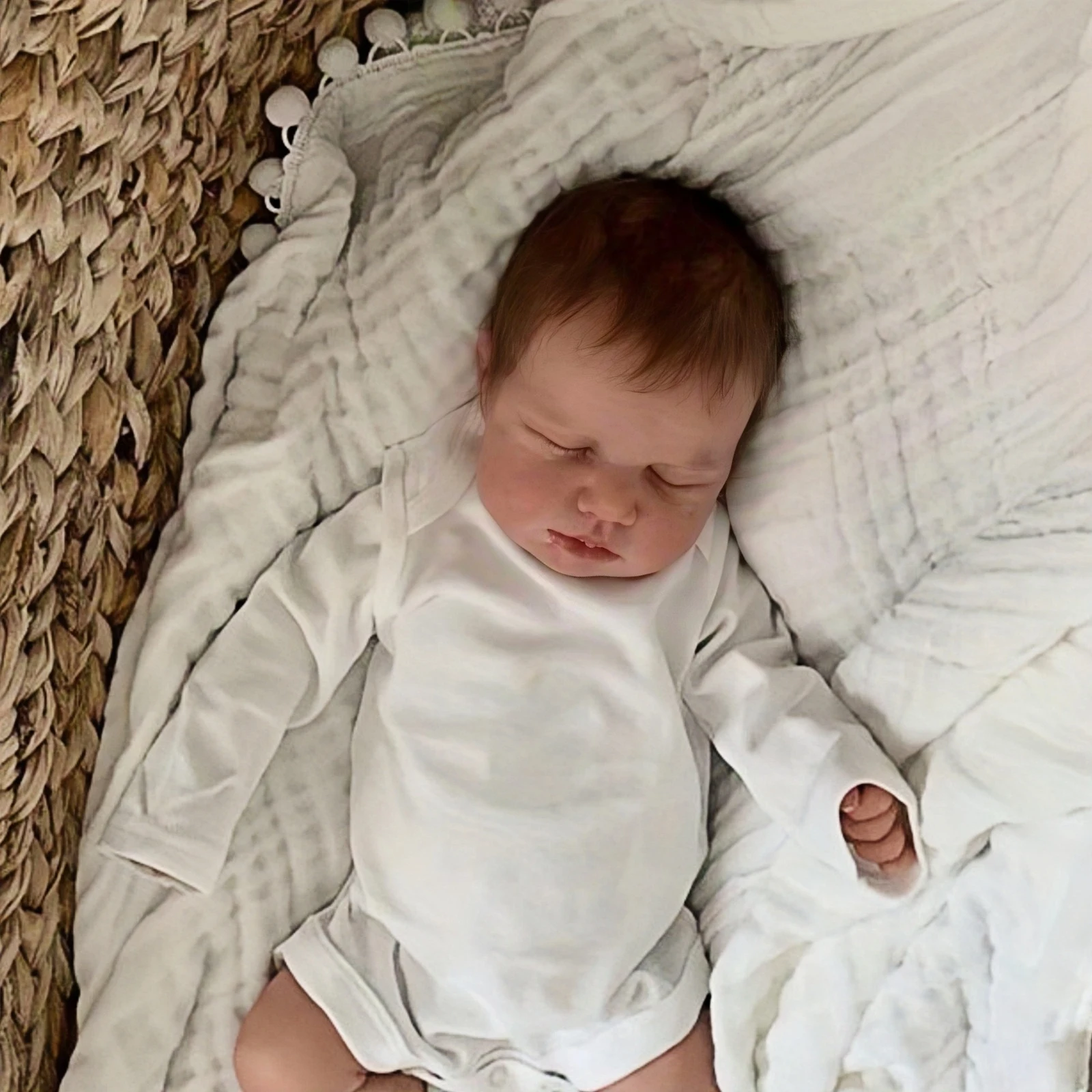 Risbecko Entzückende 20 Zoll lebensechte wiedergeborene Babypuppe – handbemalt mit sichtbaren Adern – Geburtstagsgeschenk/Weihnachtsgeschenk