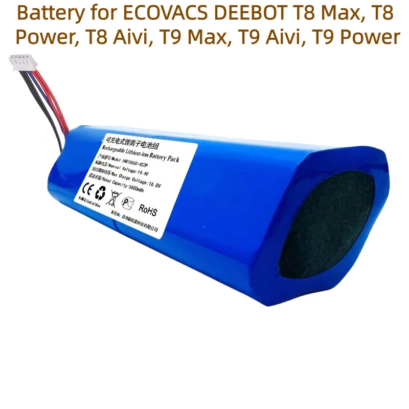 14.4V Replacement Lithium Battery for Ecovacs Deebot T8 T9 Max Power Aivi Robot Vacuum Cleaner