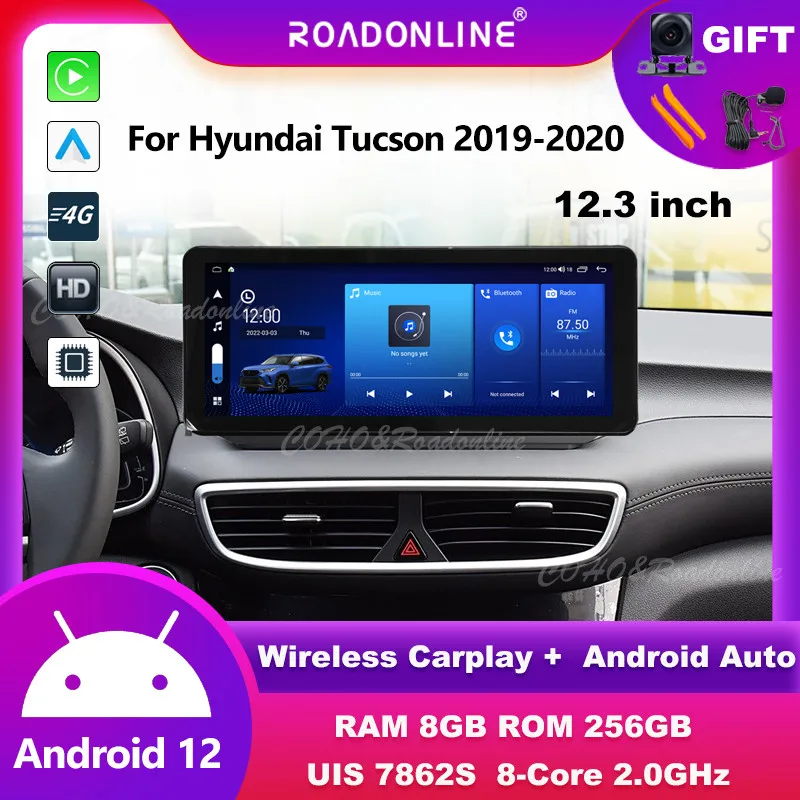 

Android audio For Hyundai Tucson 2019-2020 Android 12 12.3inch Octa Core 8+256G Car Multimedia Player Stereo Radio