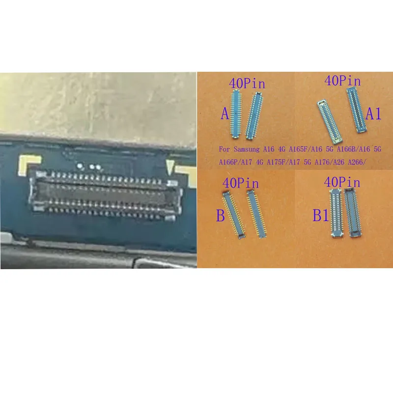 2-50Pcs Usb Charging Lcd Display Screen Plug FPC Connector For Samsung Galaxy A176 A175F A17 4G A165 A26 A266 A16 5G A166 40 Pin
