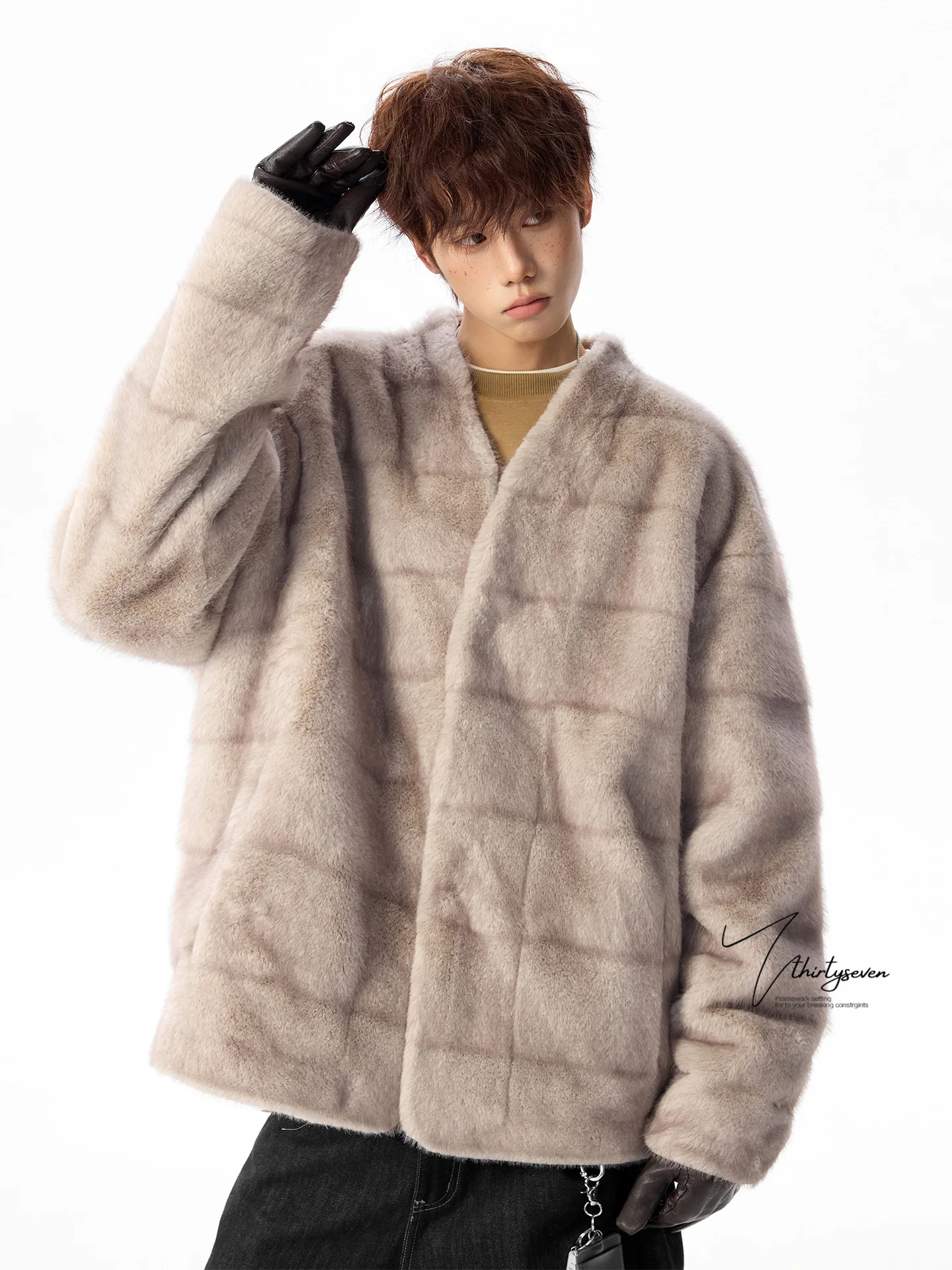 

V37 Американский модный бренд, мужская зимняя тяжелая теплая шуба, горизонтальная дренажная хлопковая куртка для пар, молодежная повседневная куртка