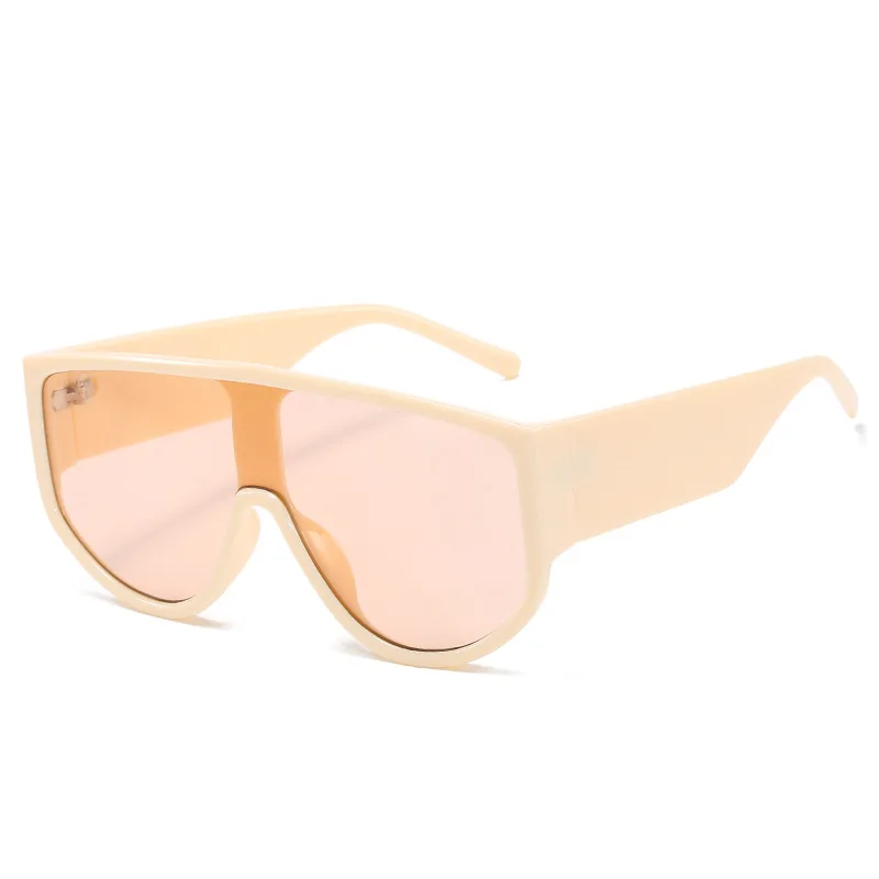 Shield Big Frame Oversized Sunglasses Women Beige Green Luxury Brand Large Men Sun Glasses Trendy Square Gradient Shades UV400
