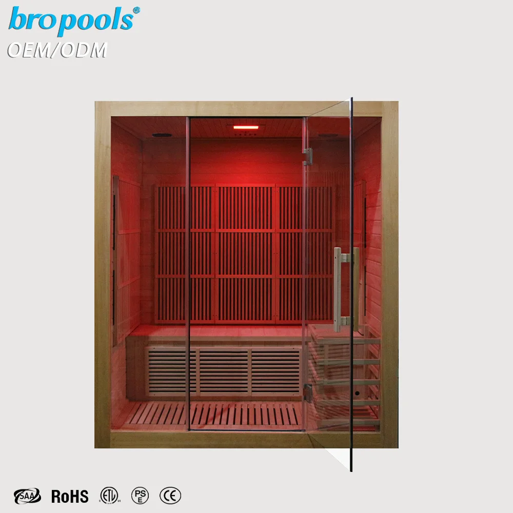 Modern Hemlock Wood Far Infrared Sauna Cabin Indoor Home Sauna Room For Villa Backyard Garden Gym Spa Wellness Center