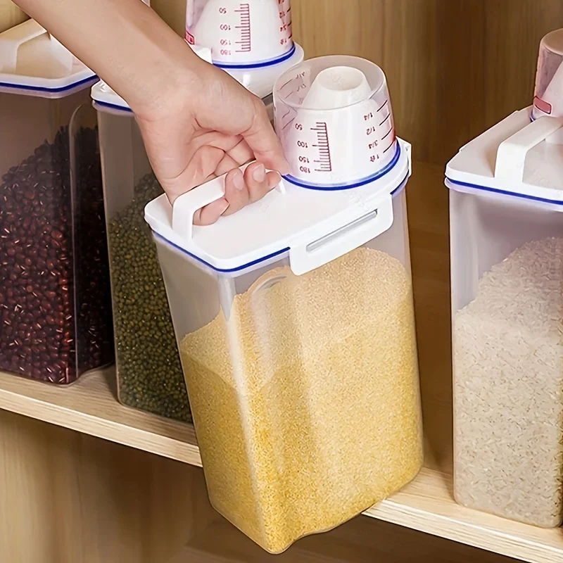 

Large Capacity Airtight Rice Dispenser: Keep Your Rice, Cereals, Grains, Flours & Pet Food Fresh & Secure!