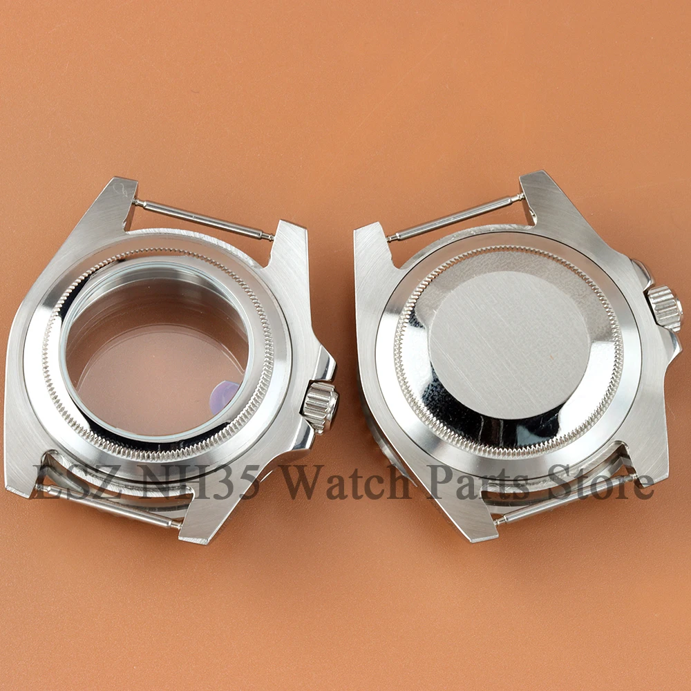 Boîtier de montre en verre saphir, 40mm, bleu glace, lunette arabe, pour SUB GMT Seiko nh34 nh35 nh36 nh38, mouvement 28.5mm