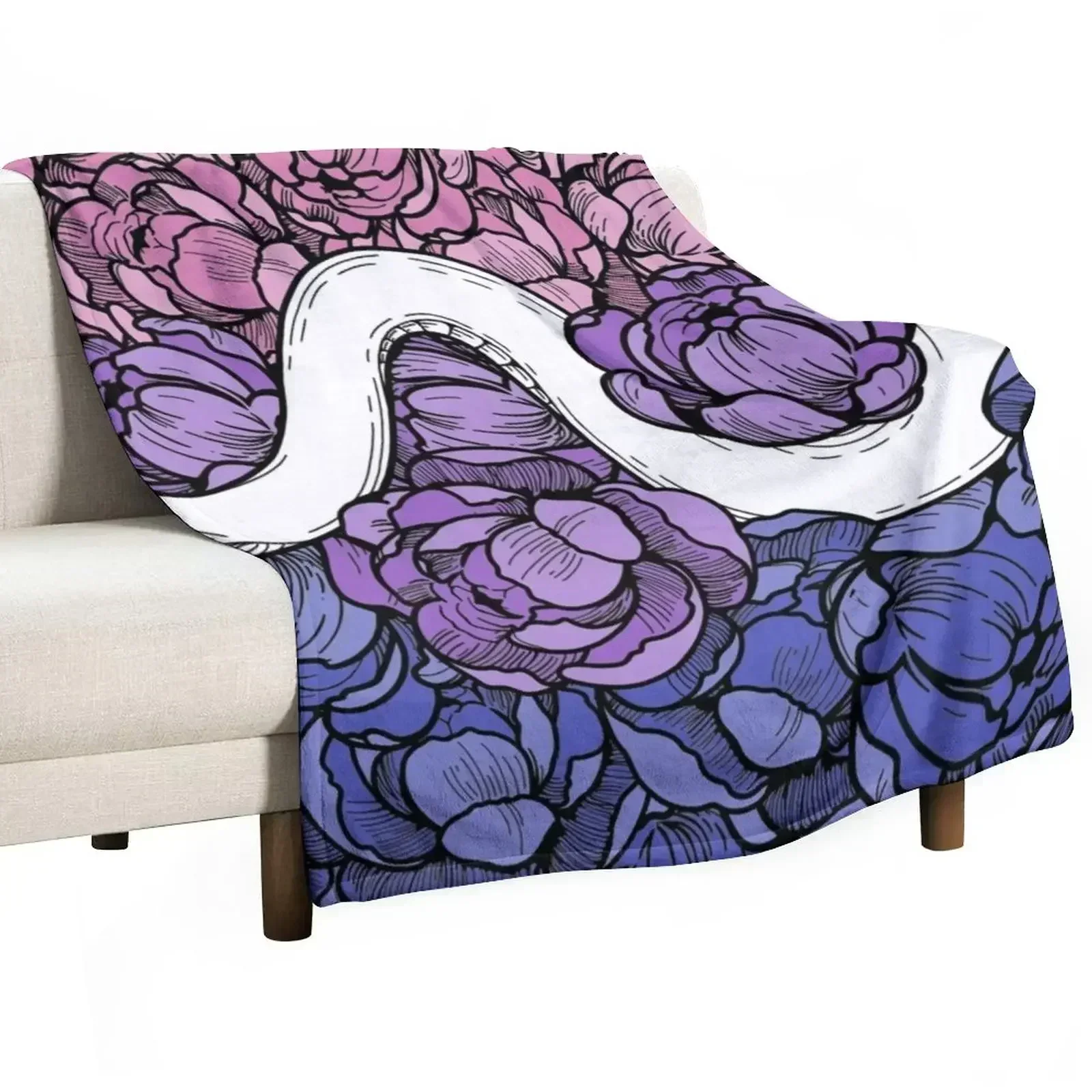 

Bisexual Pride Floral Snake Design Throw Blanket Hairy sofa bed Blankets