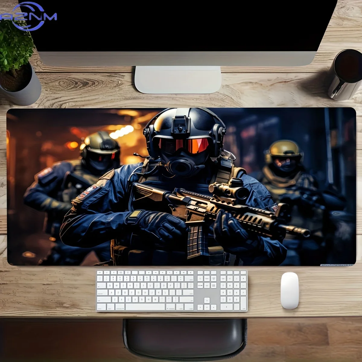 Large Gaming Soldier Pattern Large Graphic Desktop Mouse Pad Non-Slip Desk Pad for Office PC Laptop Gaming for Desk Accessory