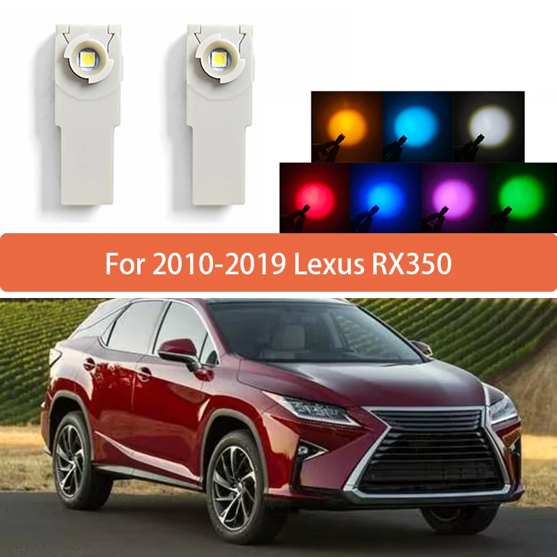 2Pcs LED Interior Foot lamp With Wire For Lexus RX350 2010-2019 Interior Decorative Lights Illuminator Connector Glove Box Lamp