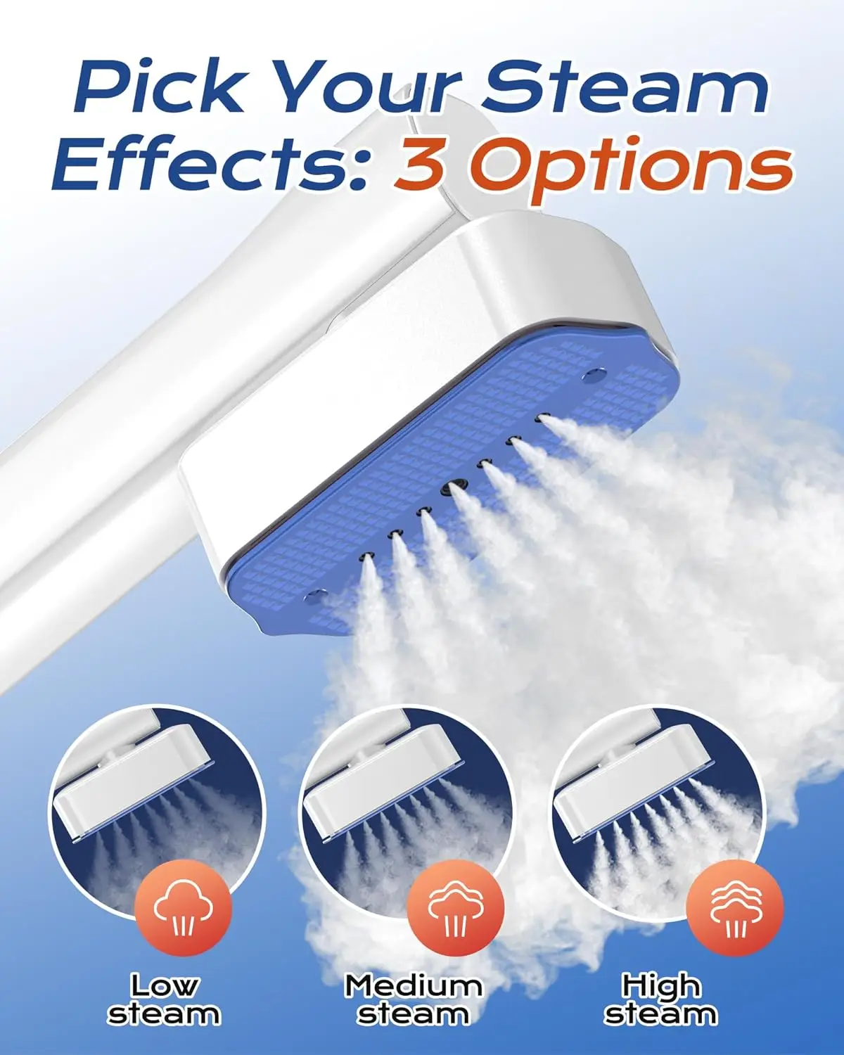 مكواة بخار للملابس، مكواة بخار محمولة للسفر، مزيل تجاعيد الملابس لبخار الملابس، 1100 وات قوية 2 في 1