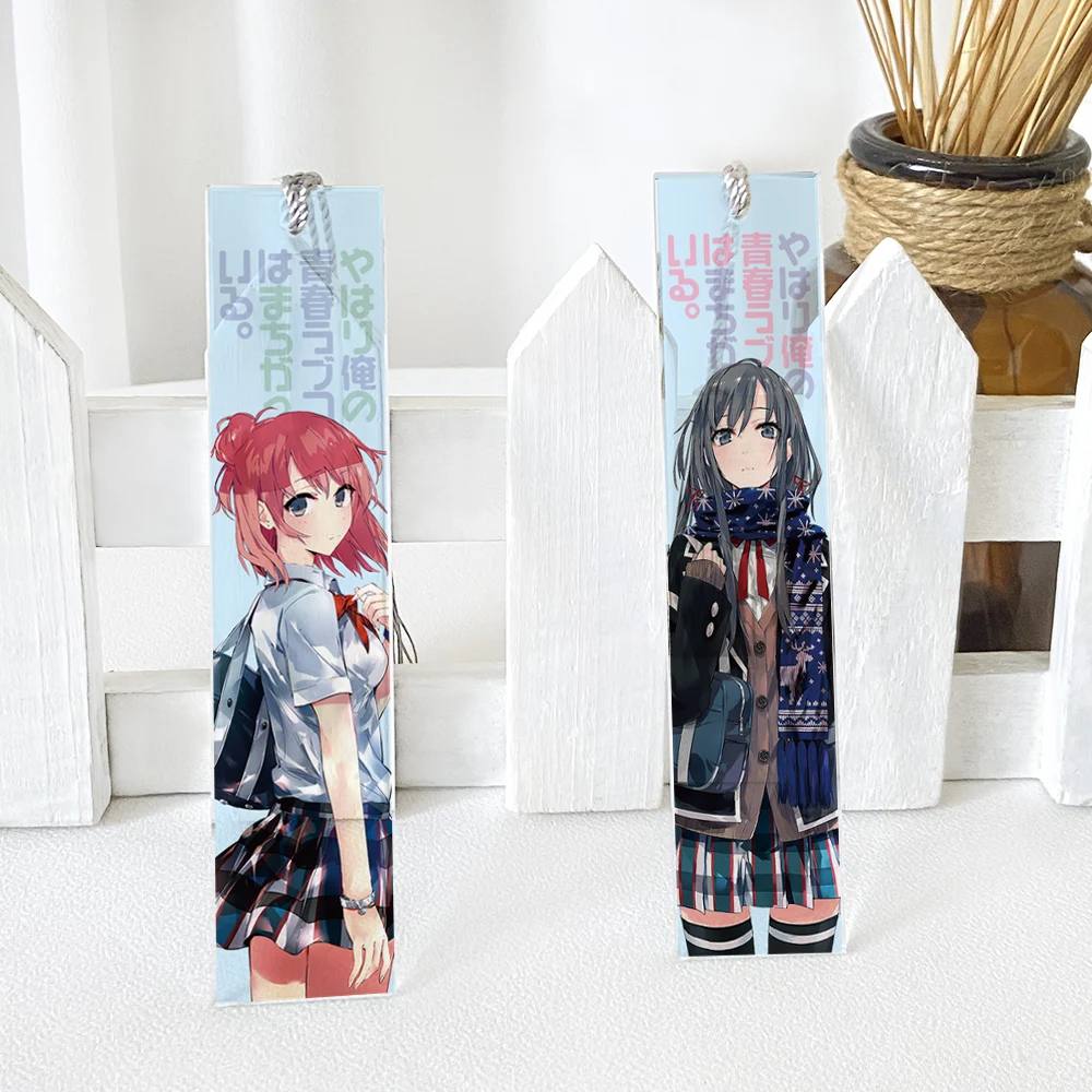 Anime Yuigahama Yui Yukinoshita Yukino Crystal Transparent Bookmark Creative Bookmarks 3406 Stationery Accessories