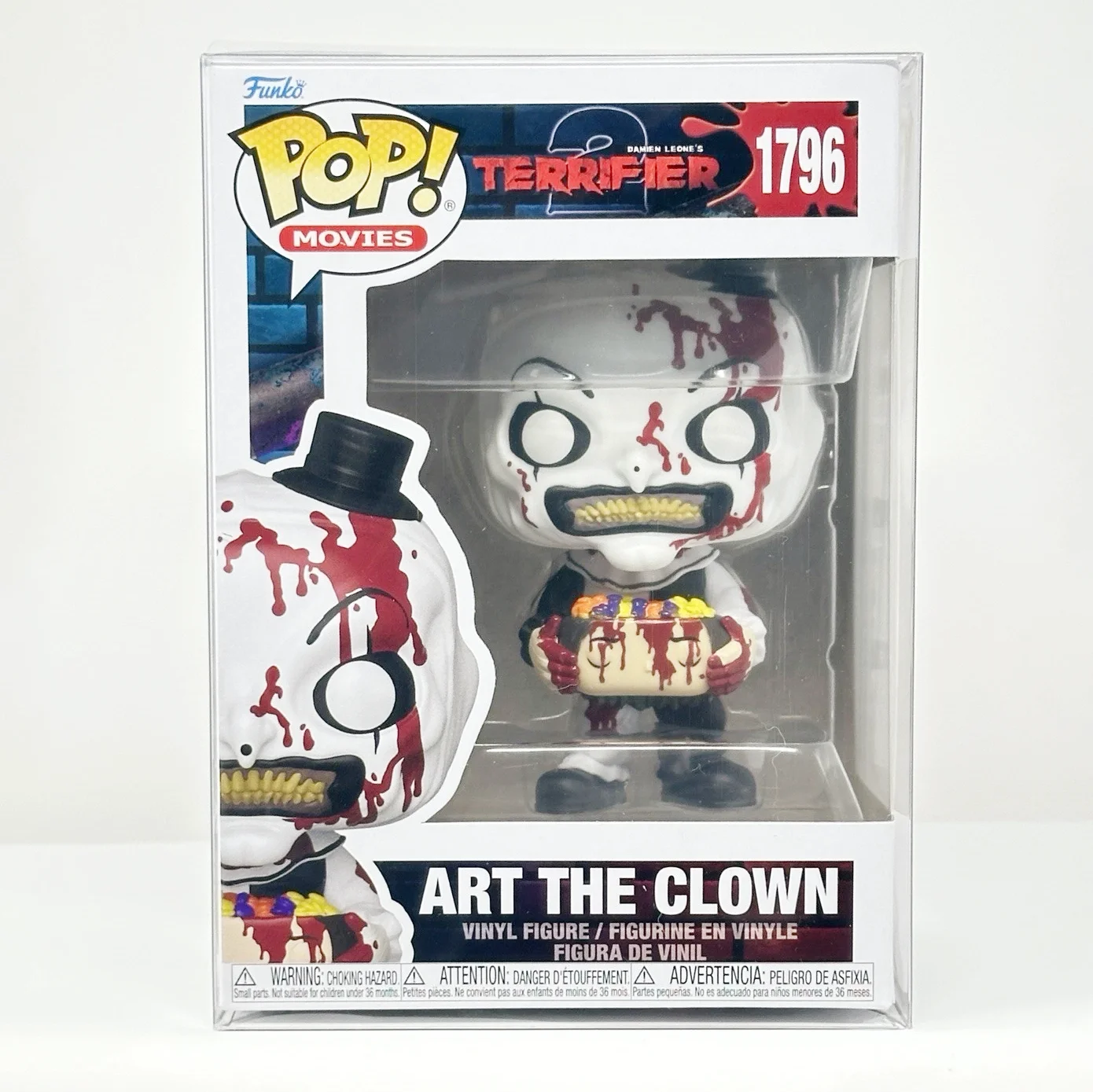 Terrifier 2 Art el payaso con figuras de cabeza rellenas de dulces 1796-Funko Pop figura de vinilo de 4,2 pulgadas juguete coleccionable de edición limitada