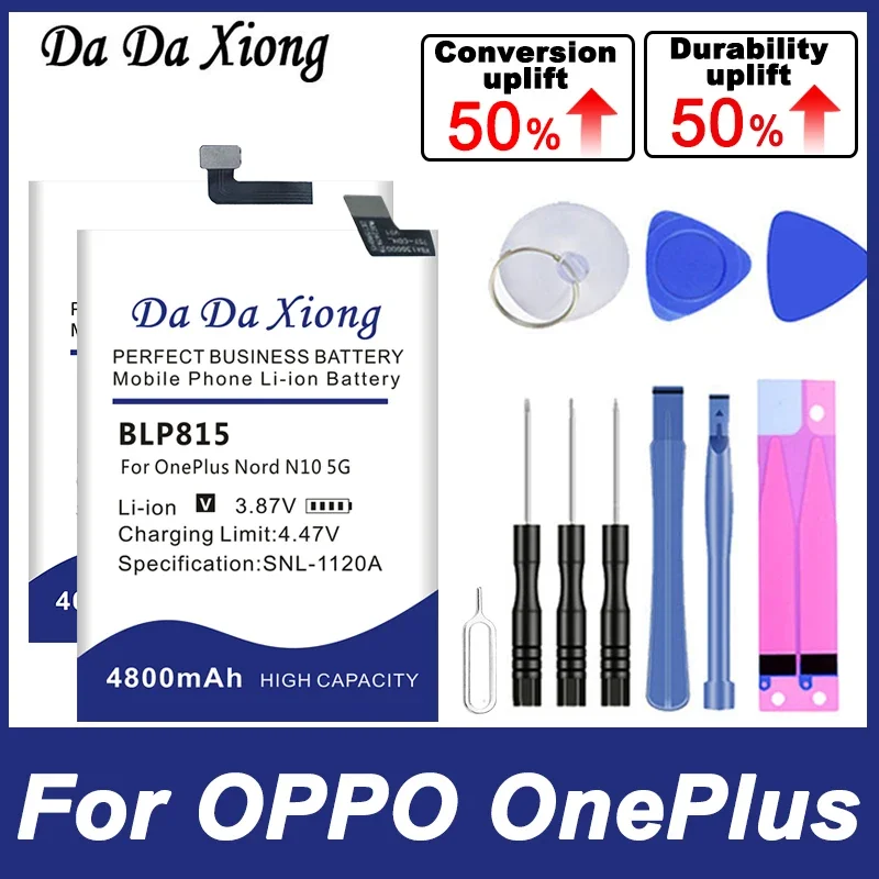 High Quality BLP607 BLP815 BLP829 BLP827 BLP861 Battery For OPPO OnePlus Nord 9 10 X 1+X Nord2 E1001 5G + Tool Kit