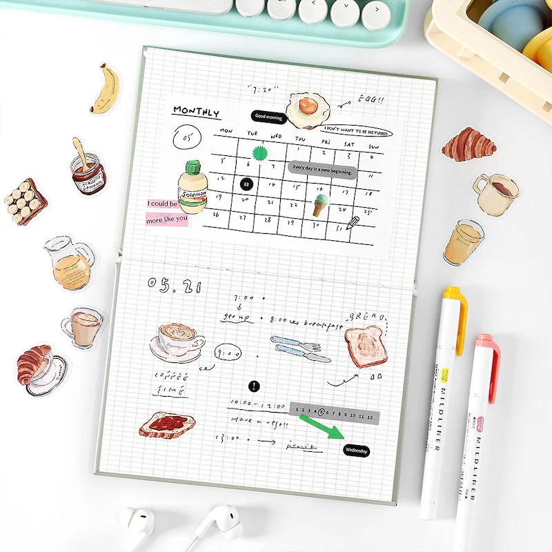 لطيف الغذاء شرب وجبة خفيفة ملصقات لسكرابوكينغ الهاتف ألبوم صور الديكور هواية الحرفية لوازم غير المرغوب فيه مجلة ملصق يدوي الصنع