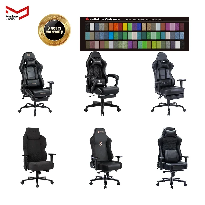 VANBOW custom logo color  home office material function accessories game comeputer gamer gaming chair