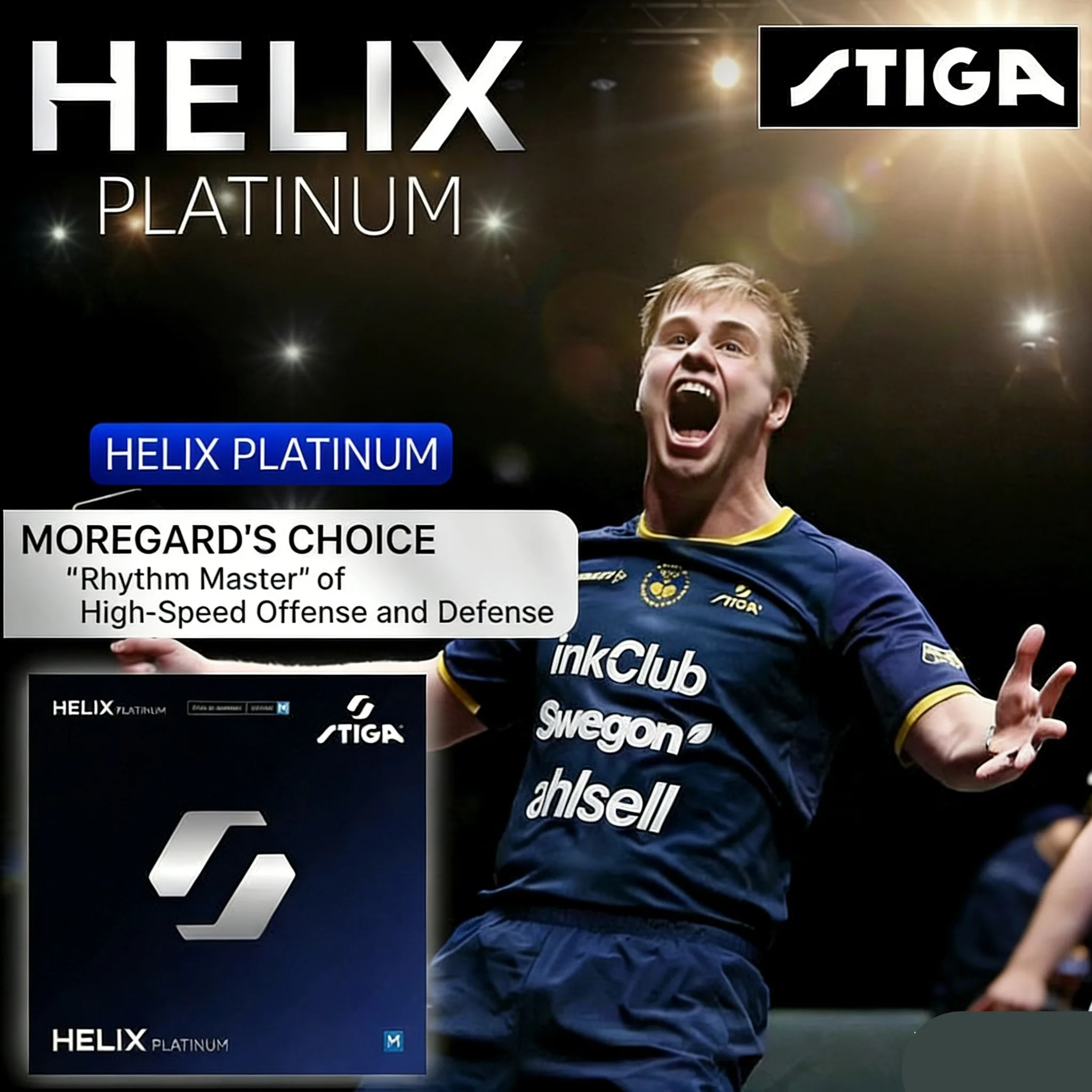

2026 New Professional Genuine Original STIGA Table Tennis Rubber German Spiral Helix Platinum Rubber Ping Pong HELIX PLATINUM