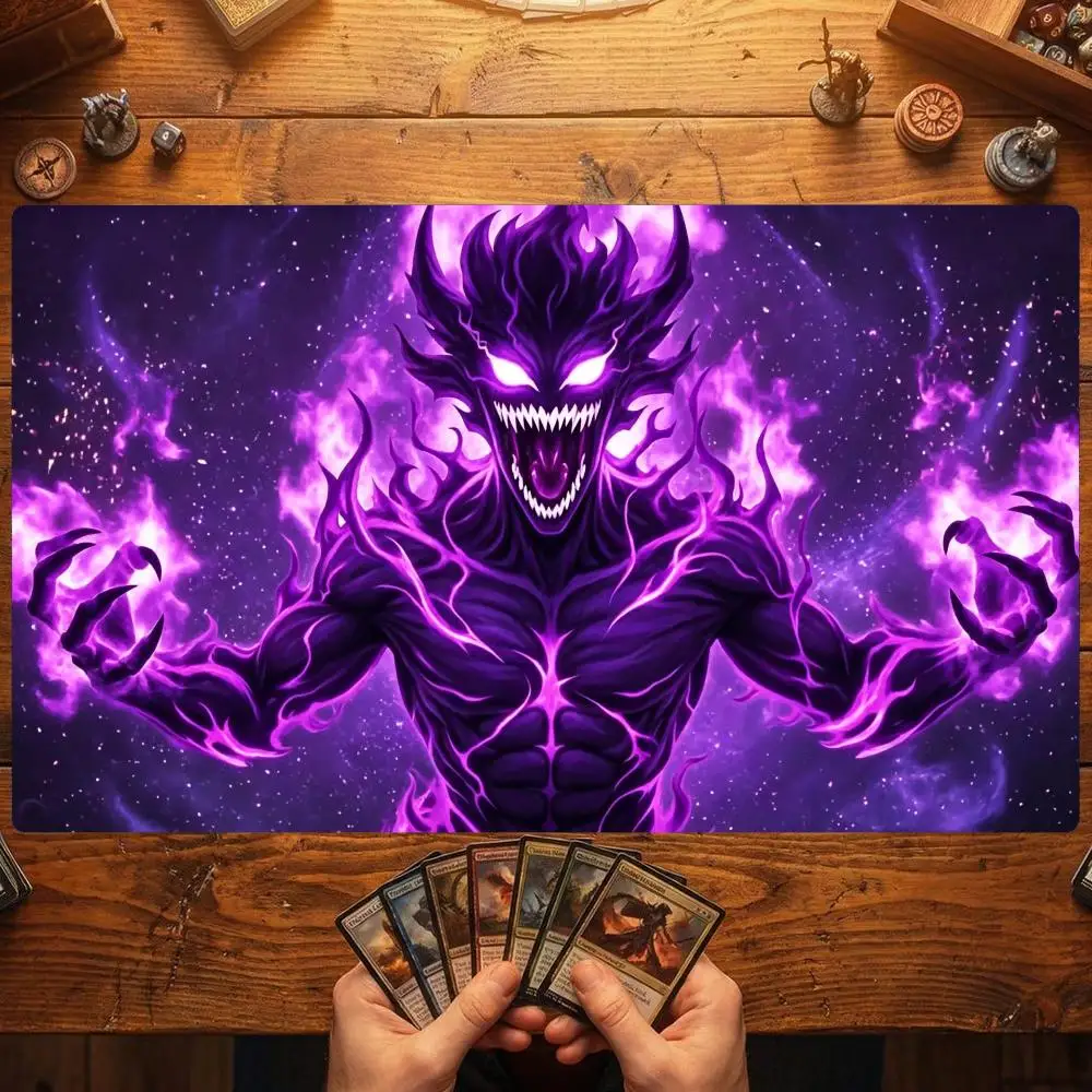 Dark Void Shadow Demon TCG Playmat 35X60CM Magic Card Battle Mat Premium Non-Slip Durable Stitched Edge Tabletop Gaming Playmat