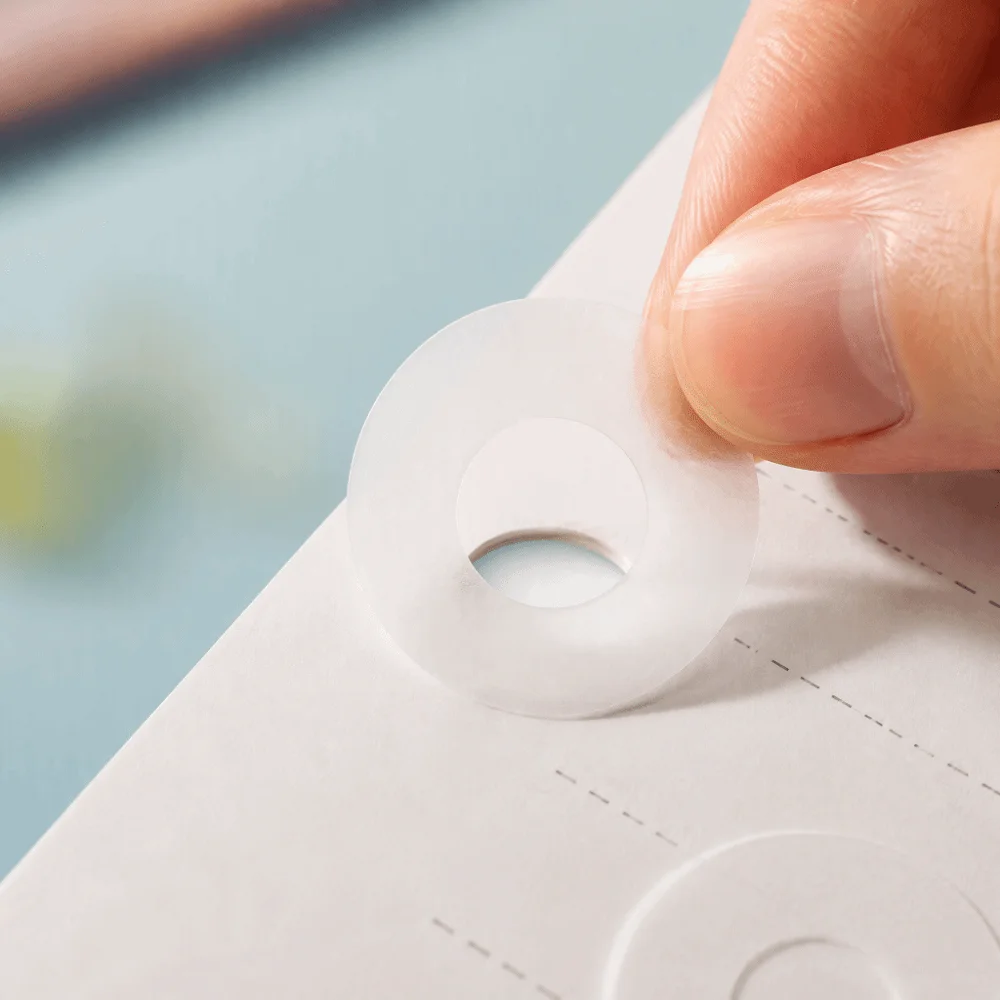 200Pcs Clear Hole Reinforcement Stickers Round 8mm Inner Diameter Binder Hole Protector Prevent Paper Tear