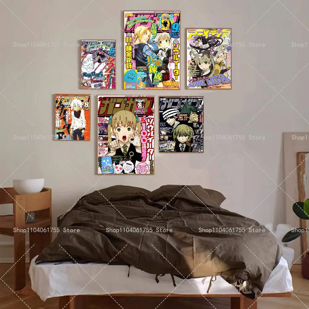S-Soul E-Eater Anime Poster Self-adhesive Art Waterproof Paper Sticker Coffee House Bar Room Wall Decor