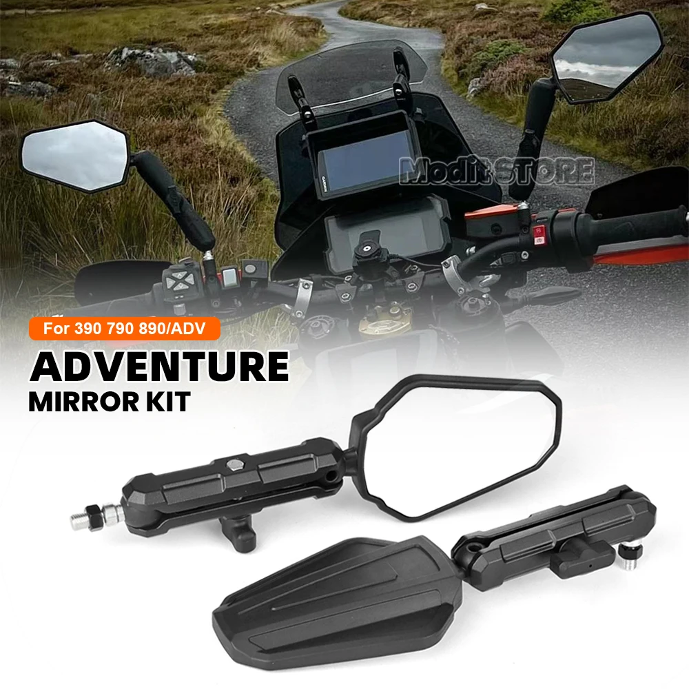 For 390 790 890 ADV Adventure Motorcycle  West Wind Rearview Mirror  ADVENTURE MIRROR KIT Foldable Mirrors Ball Stud with