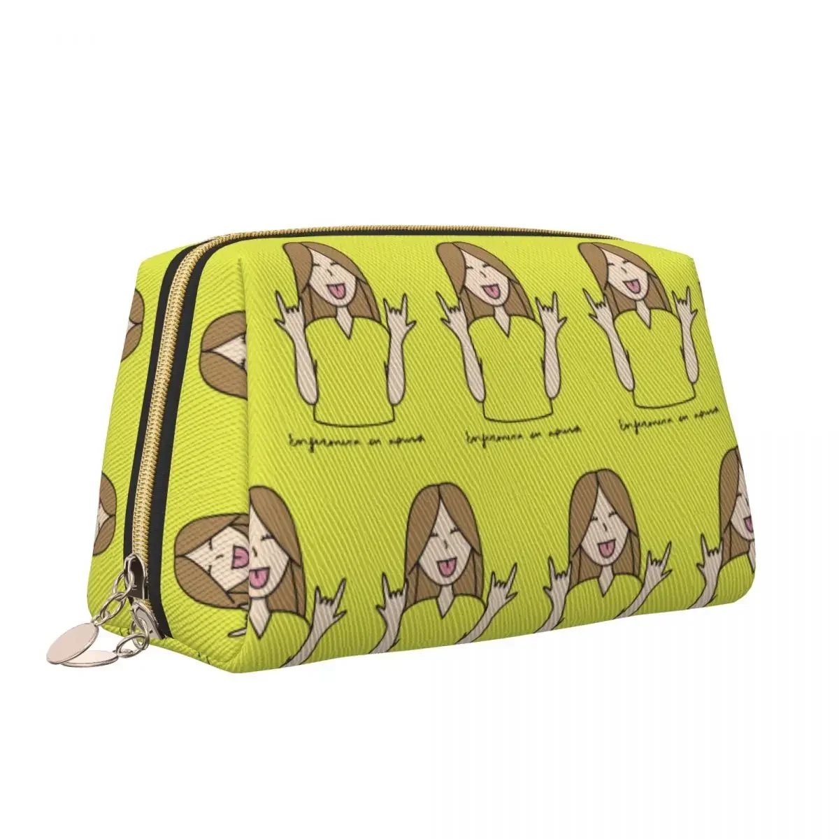 

Large Capacity Enfermera En Apuros Cosmetic Bags Portable Leather Makeup Pouch Women Washbag Toiletry Kit