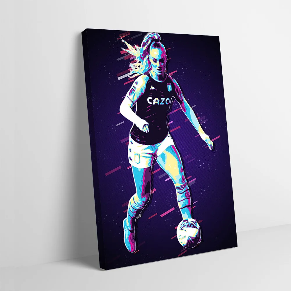 Alishs Female Soccer Player Printing Poster Custom Pictures Wall Art Canvas Painting Gift for Home and Decoration Wand Deko Room