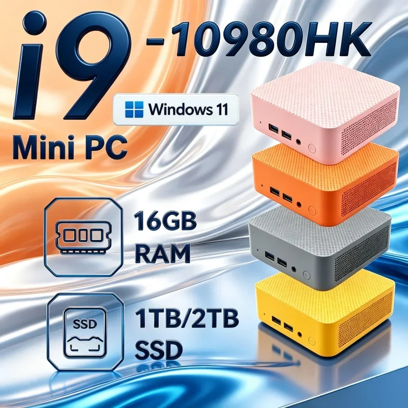 2026 Intel Core I9 10980HK Mini PC 16GB RAM 1TB SSD Windows 11 4K Capable Gaming PC Hotel Use WIFI 6 BT5.2