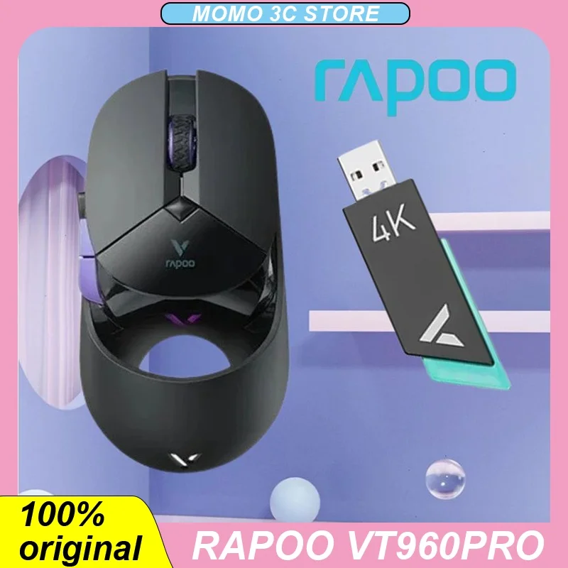 

Мышь беспроводная Rapoo Vt960PRO игровая, 2,4 ГГц, 4K RGB, 26000DPI