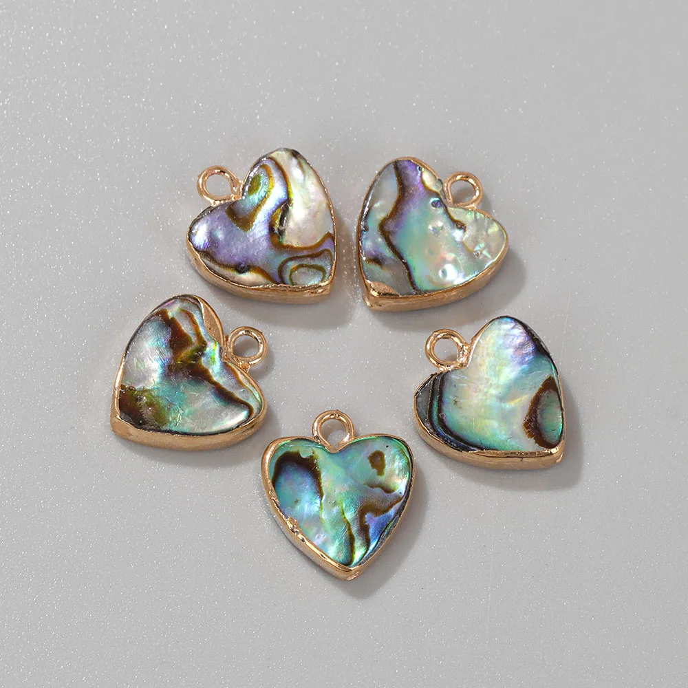 2PCS Natural Abalone Shell Pendant Charms for Jewelry Making